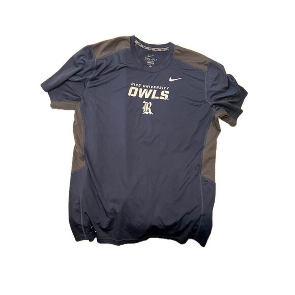 Nike Dri-Fit Rice Owls Gray Tee Shirt Mens L - Picture 1 of 3